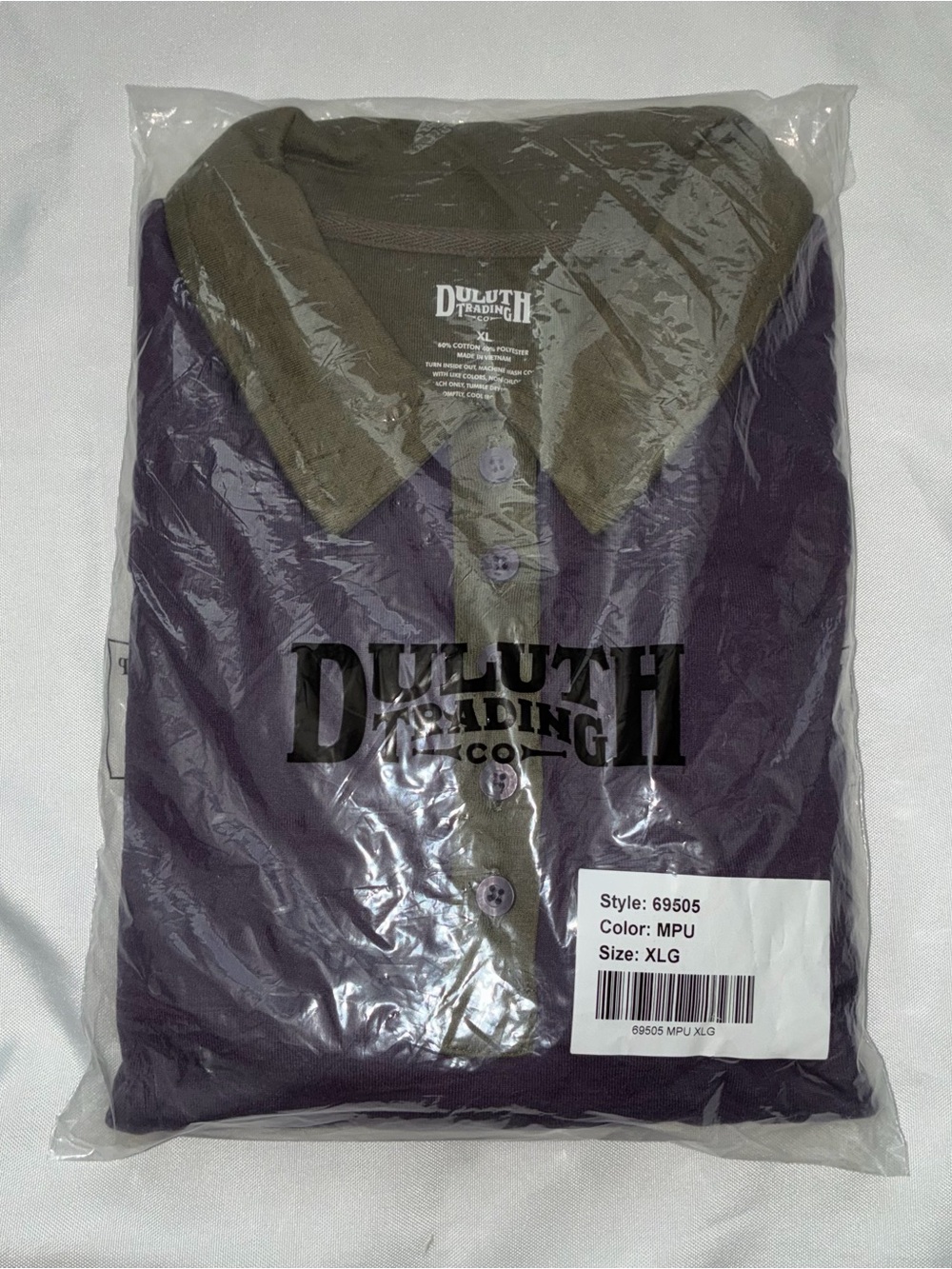 Purple Long Sleeve Polo with Olive Collar